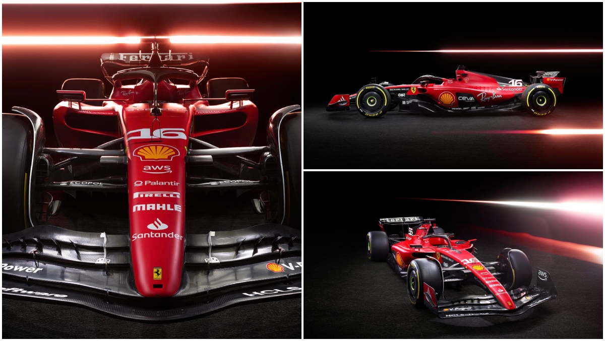 Charles Leclerc, all fired up with his new Ferrari F1-75