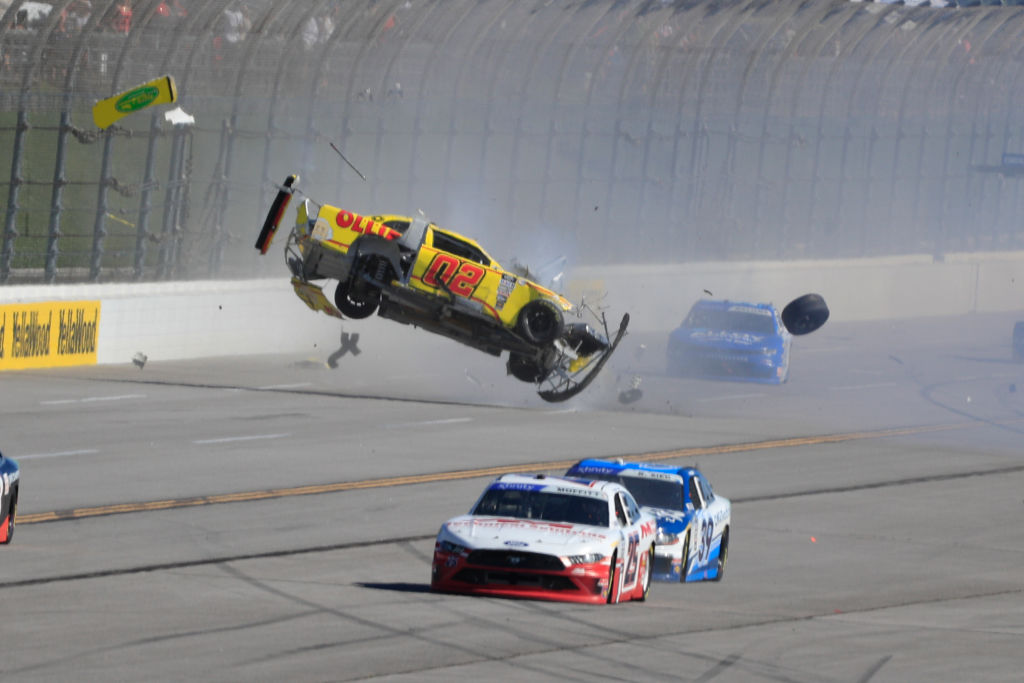 Car Barrel Rolls In Terrifying Crash During Xfinity Series Race At