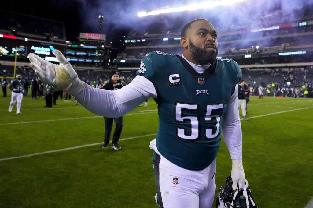 Eagles Brandon Graham Smack Talks Giants During Pregame Coin Toss