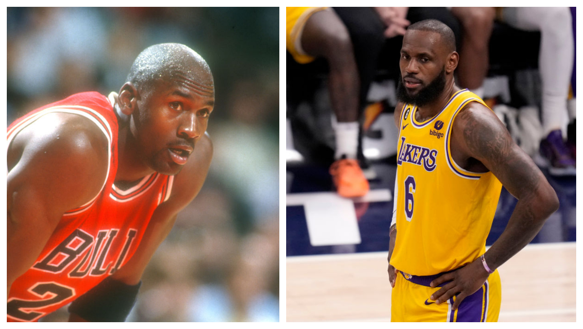 michael jordan in lebron jersey