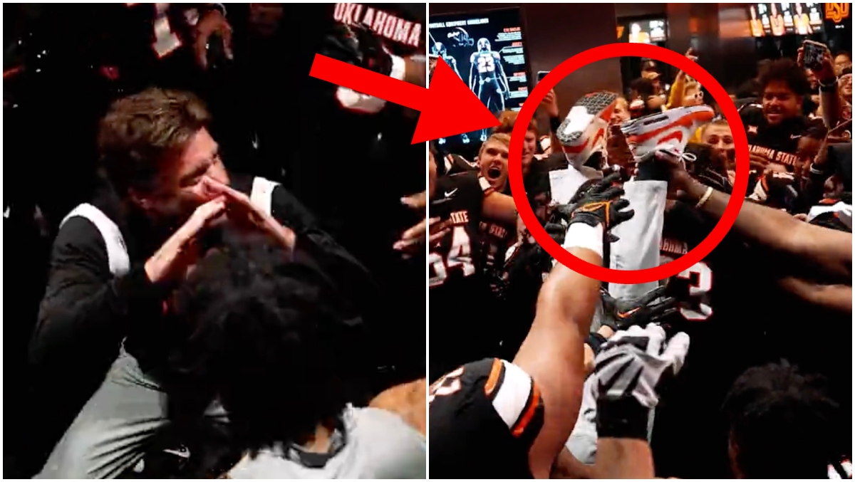 Mike Gundy Dances, Does Handstand After Beating Kansas State - outkick