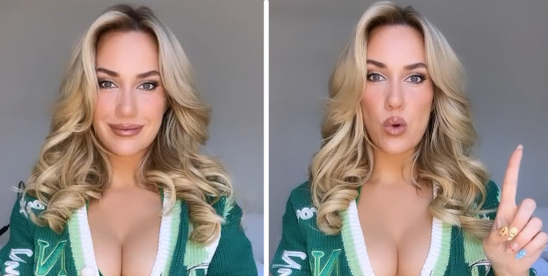 Paige Spiranac wears a sexy green dress at Augusta National as she