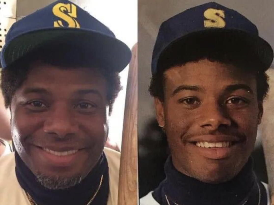 Ken Griffey Jr. Re-Takes Classic 1989 Upper Deck Rookie Card Photo ...