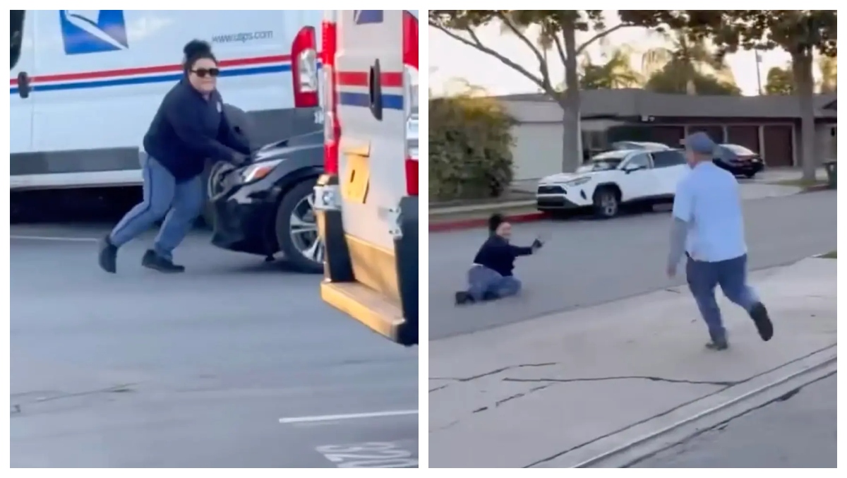 Scumbag thieves in crime riddled california run over usps worker during
