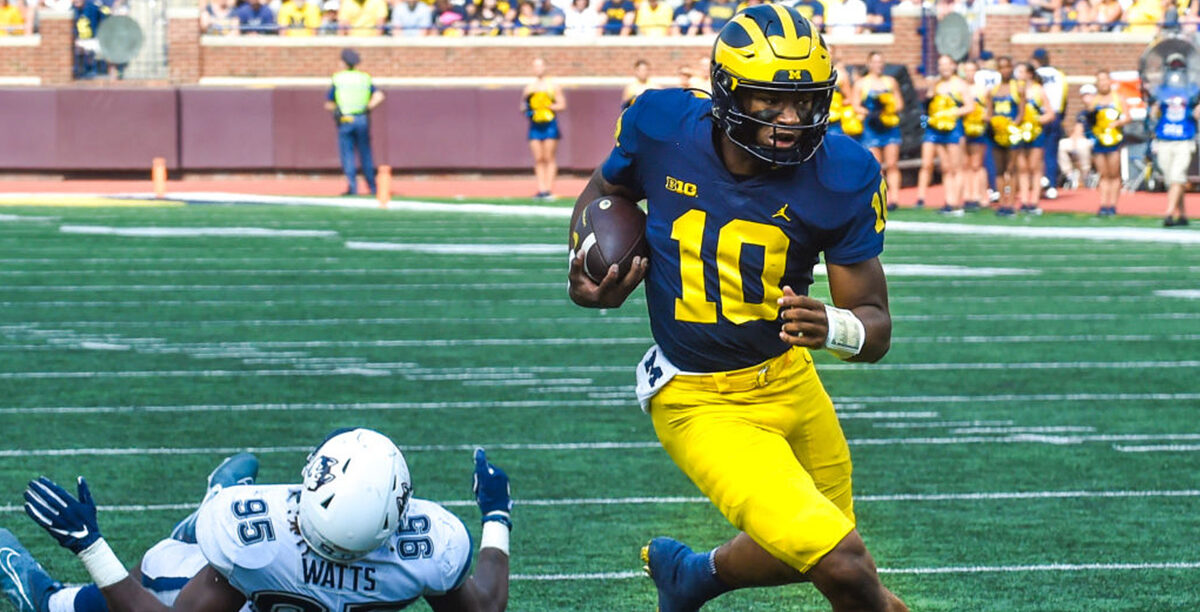 Michigan Backup QB Alex Orji Goes Viral For Being Built Like A Boulder ...