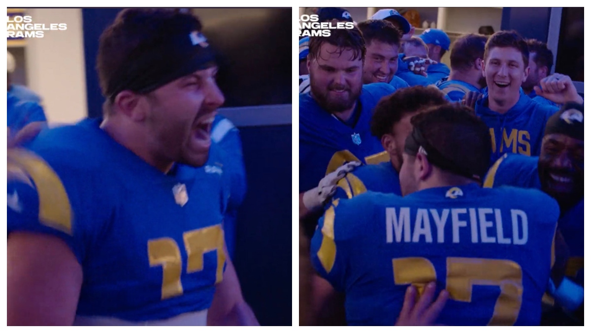 Baker Mayfield Gets Lost Then Gets LIT In Rams Postgame Locker Ro