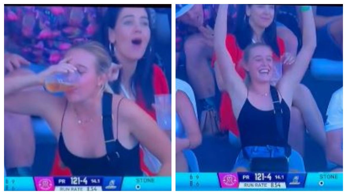 Cricket Fan Turns Herself Into A Legend By Chugging Beer On Jumbotron