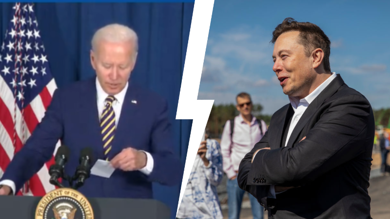 Biden Claps Back at Musk -- Using Cheat Sheet | OutKick