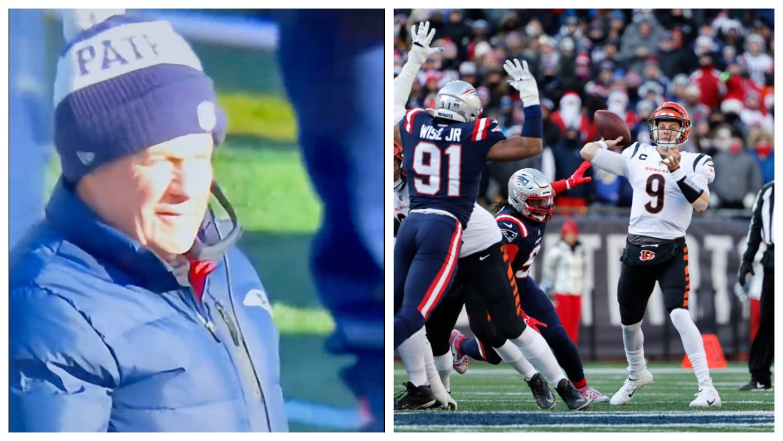 Bill Belichick drops NSFW line after Bengals score.