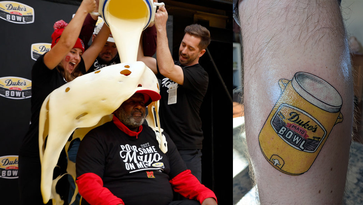 Dukes Mayo Bowl's Mayonnaise Bath Dumper Gets Mayo Bowl Tattoo OutKick