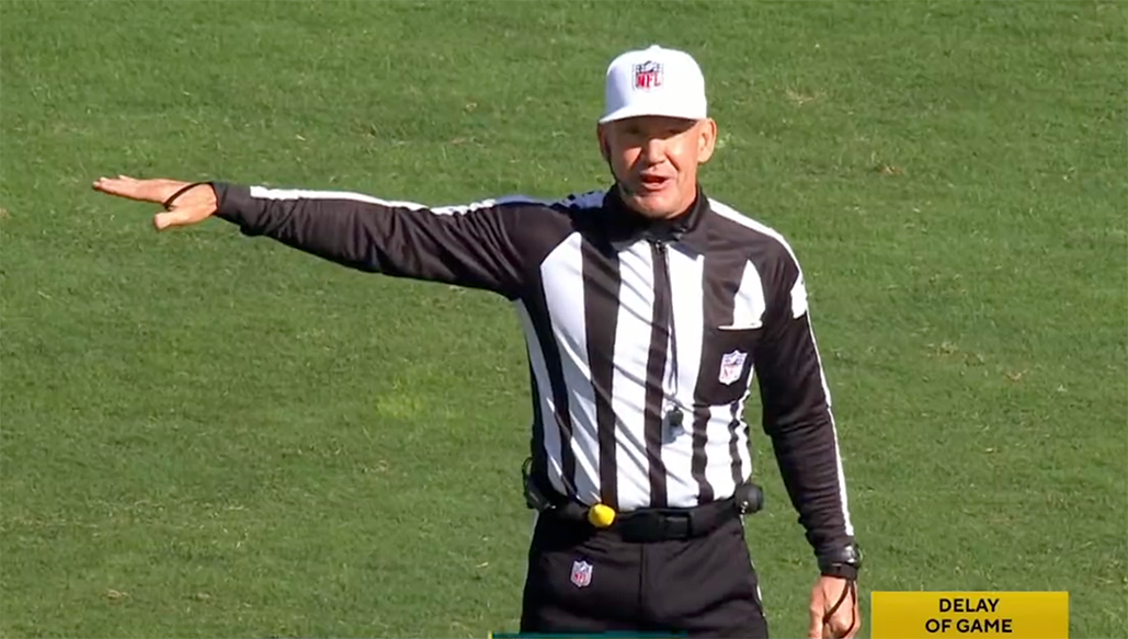 NFL Referee Laughs While Calling Eagles Defense (?) For Delay Of