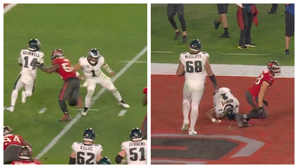 Jalen Hurts Completely Whiffs Block, Takes Horrendous Safety In