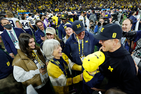 Jack Harbaugh Celebrates Son Jim’s Win With Wife, Jacky Harbaugh