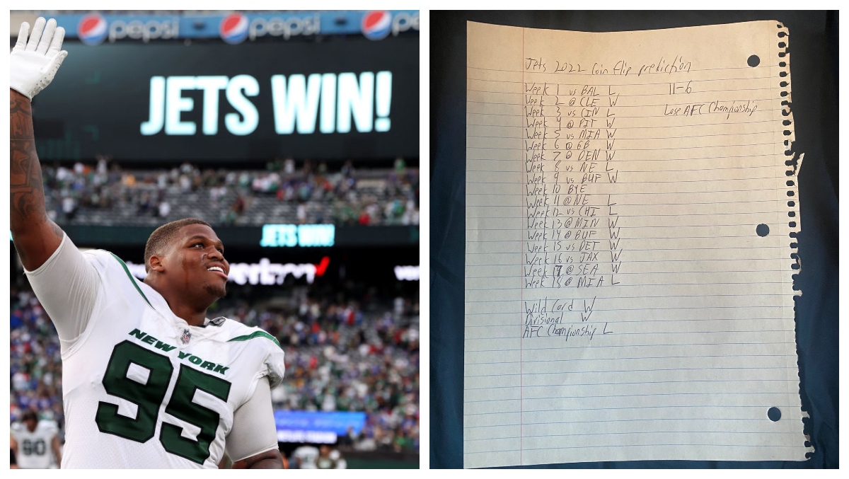 Fan Goes Viral For Perfectly Predicting Jets Record With Coin Flip