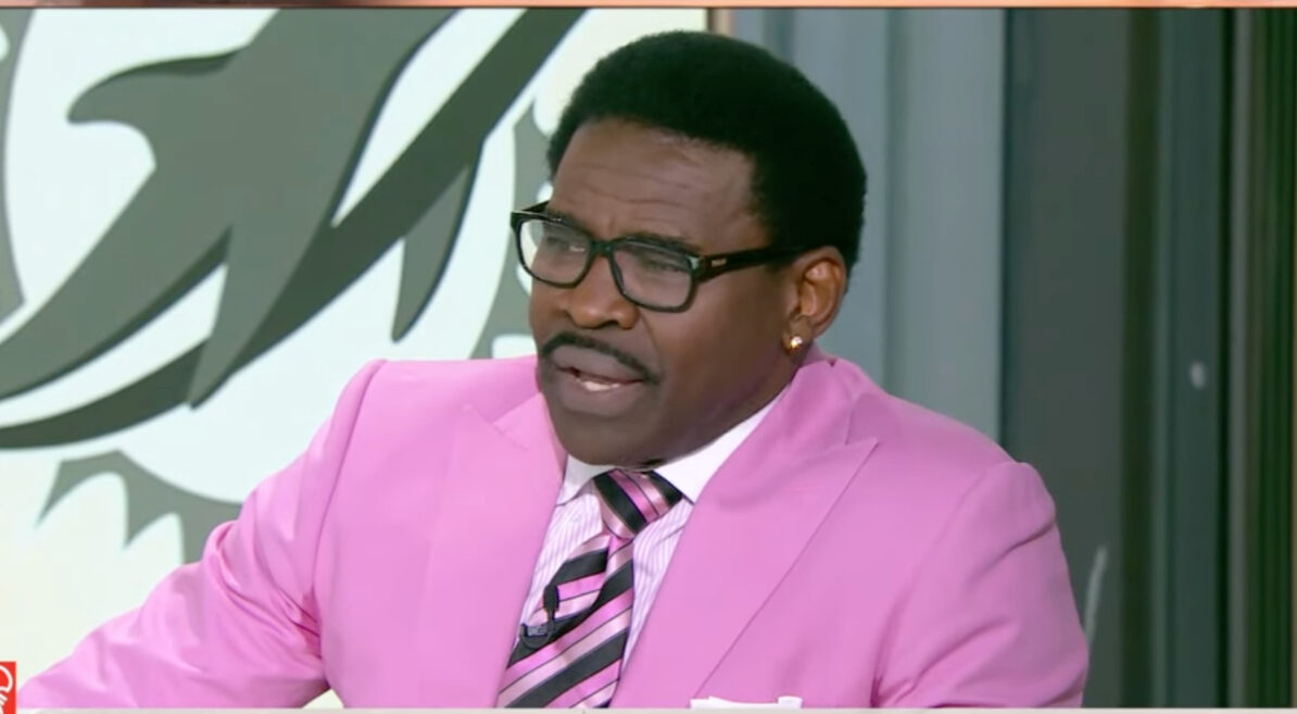 Michael irvin deals pink suit