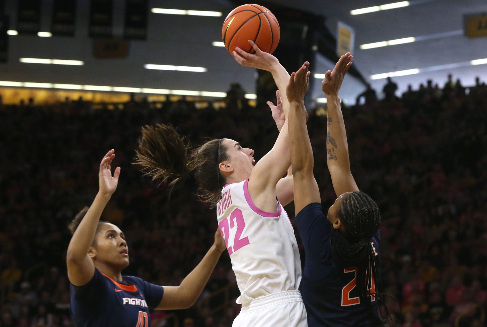 Caitlin Clark makes 2 free throws to break Pete Maravich's NCAA Division I  scoring record - WHYY