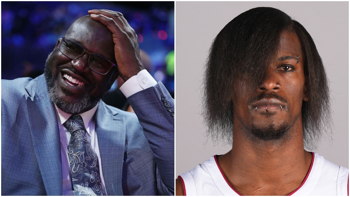 Shaq Sports Jimmy Butler Emo Hair Will Keep For A Month If He Gets A