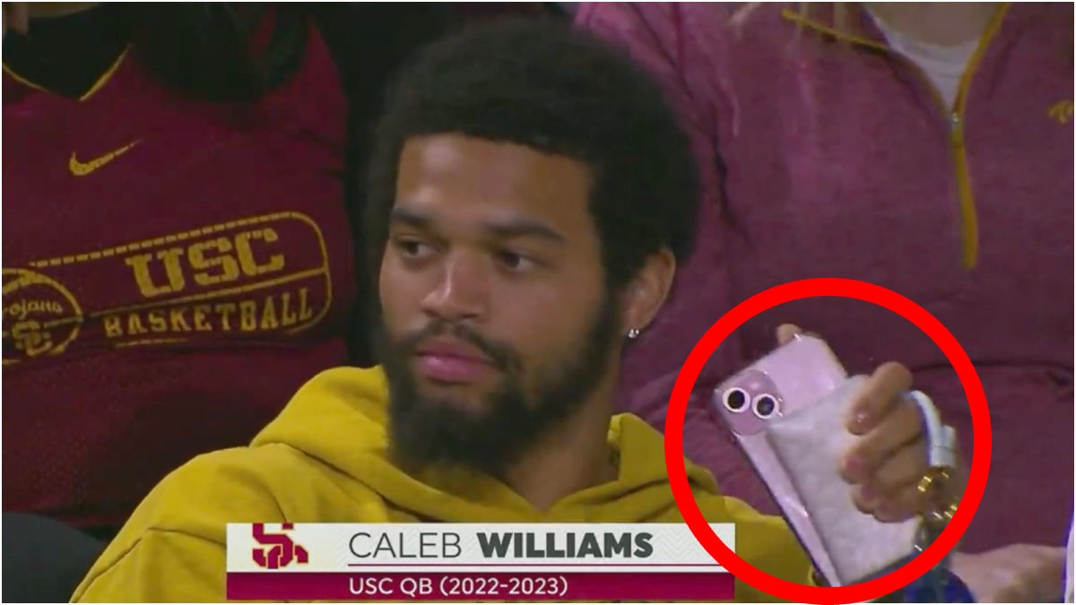 Social Media Roasts Caleb Williams For Having Pink Phone OutKick   Caleb Williams 1 