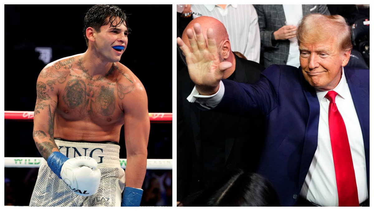 Boxer Ryan Garcia Endorses Trump While Shadowboxing In Front Of Him ...