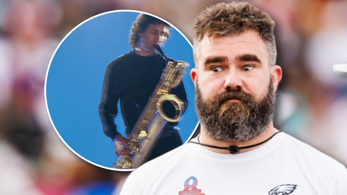 Jason Kelce Gets A Brand Spankin New Baritone Sax Retirement Gift OutKick B8fe9345 Kelce Sax