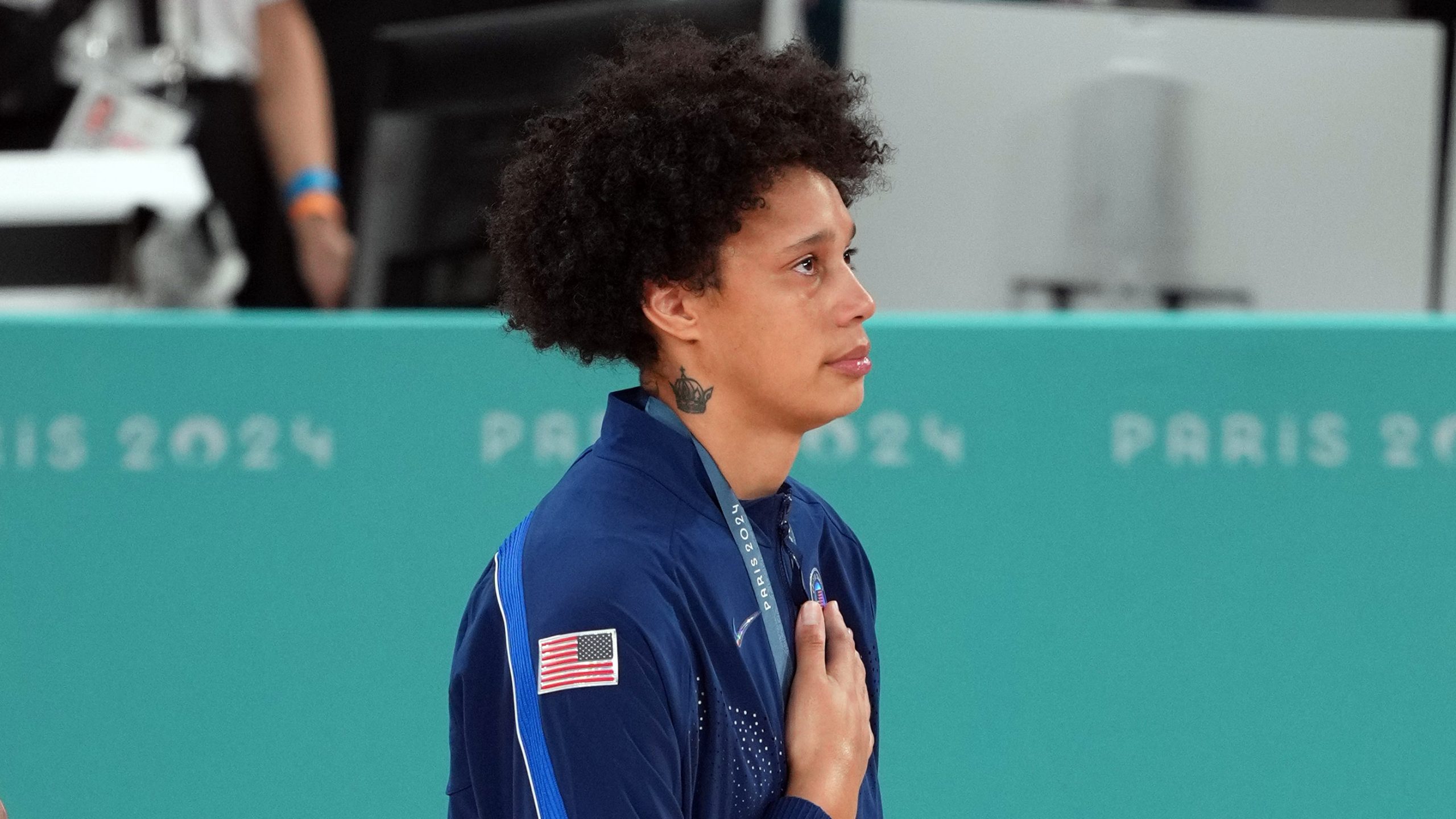 Brittney Griner Cries As USA National Anthem Played During Olympic Gold