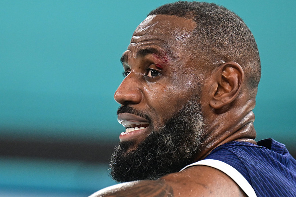 Team USA Basketball’s LeBron James Required Stitches After Taking Elbow to the Face Against Brazil
