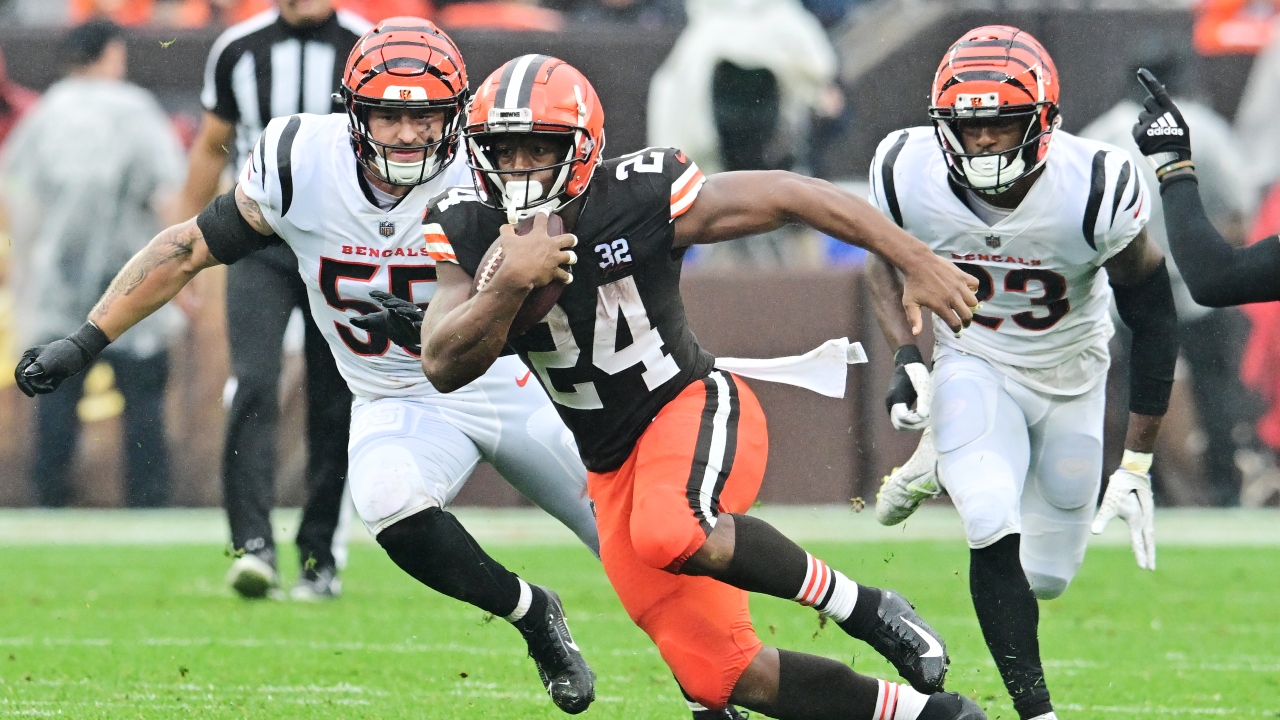 Nick Chubb returns in Week 7 of the NFL: Cleveland Browns lead by 50 points over Cincinnati Bengals