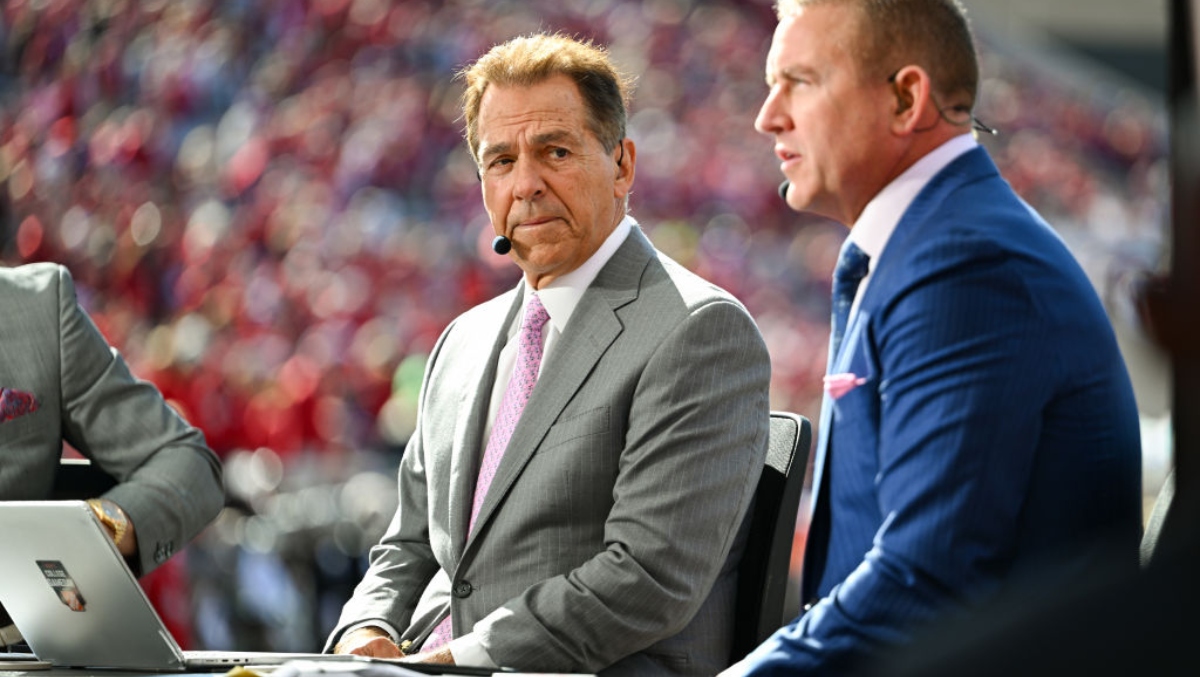 Nick Saban had his first “uh-oh” hot mic moment on college game day