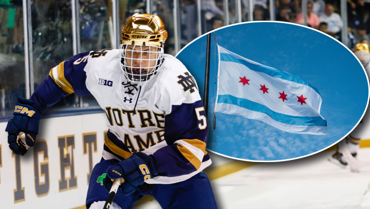 Notre Dame men's hockey drops Chicago-inspired jerseys before game at Wrigley Field