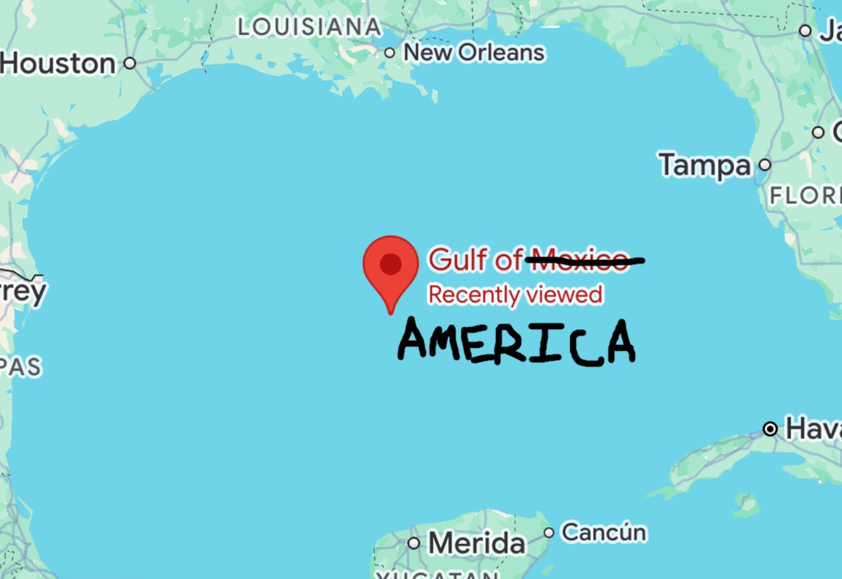 Google maps officially changing gulf of mexico to gulf of america look