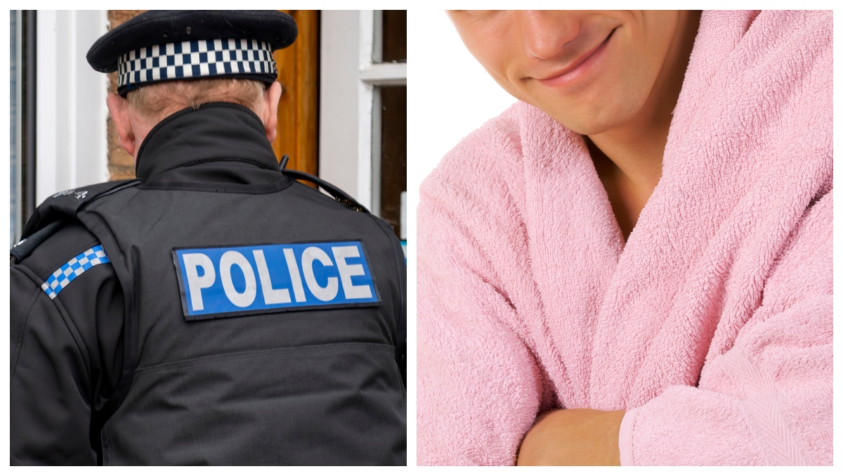 Alleged Drug Dealer Tries & Shockingly Fails To Run From Cops In Nothing But His Girlfriend's Pink Bathrobe