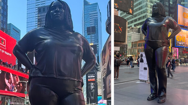 12-Foot, Overweight Black Woman Statue Erected In Times Square As 'Contrast' To 'White Men' Hero Statues