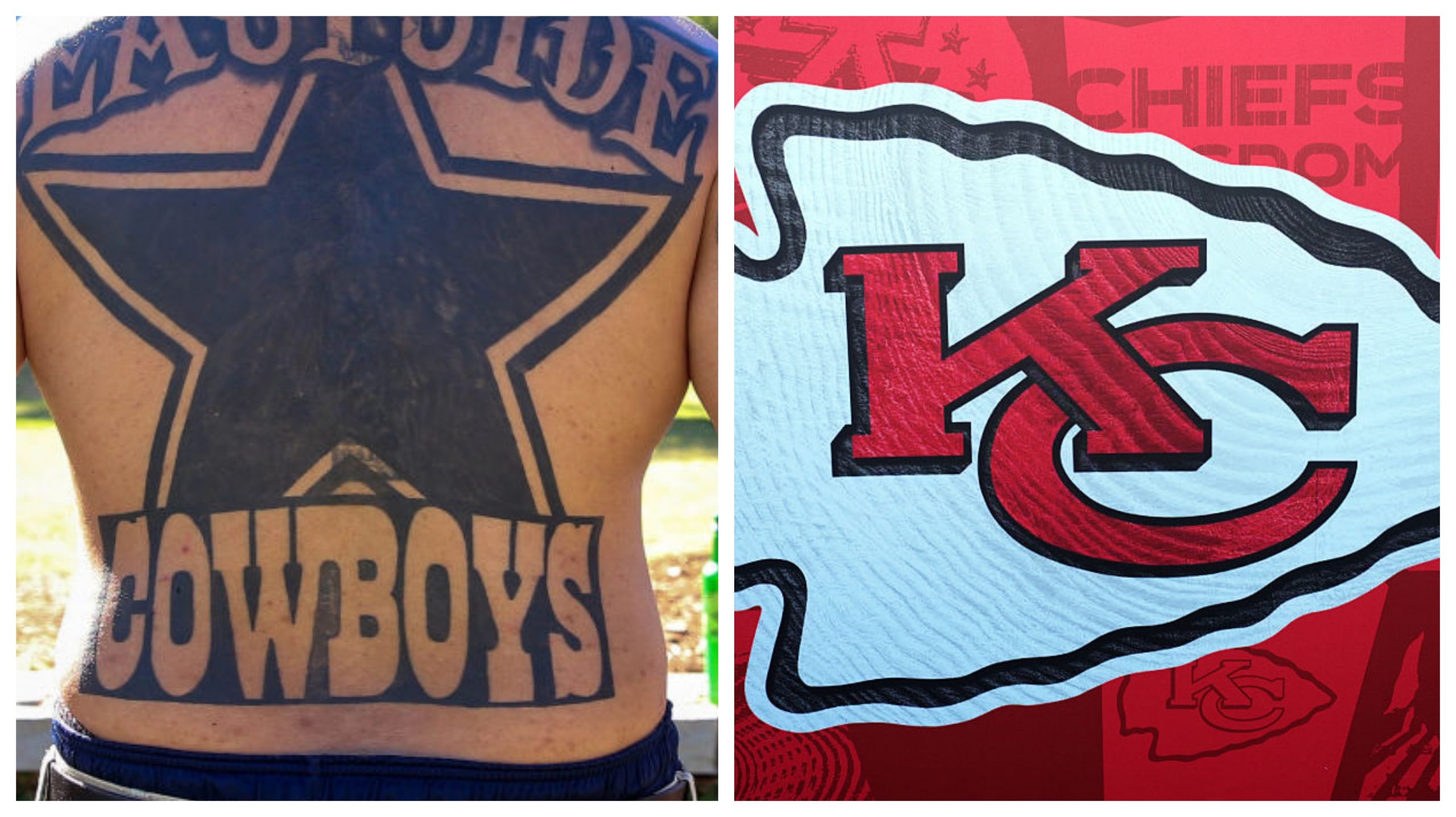 Watch: Dallas Cowboys Fan Removes Huge Team Logo Tattoo After Switching to Chiefs