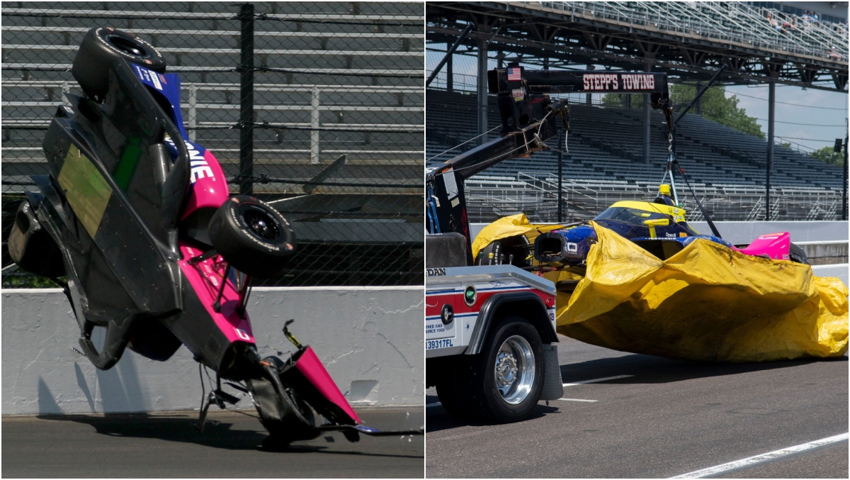 Simpson Crashes, Rossi Avoids Truck at Indy 500