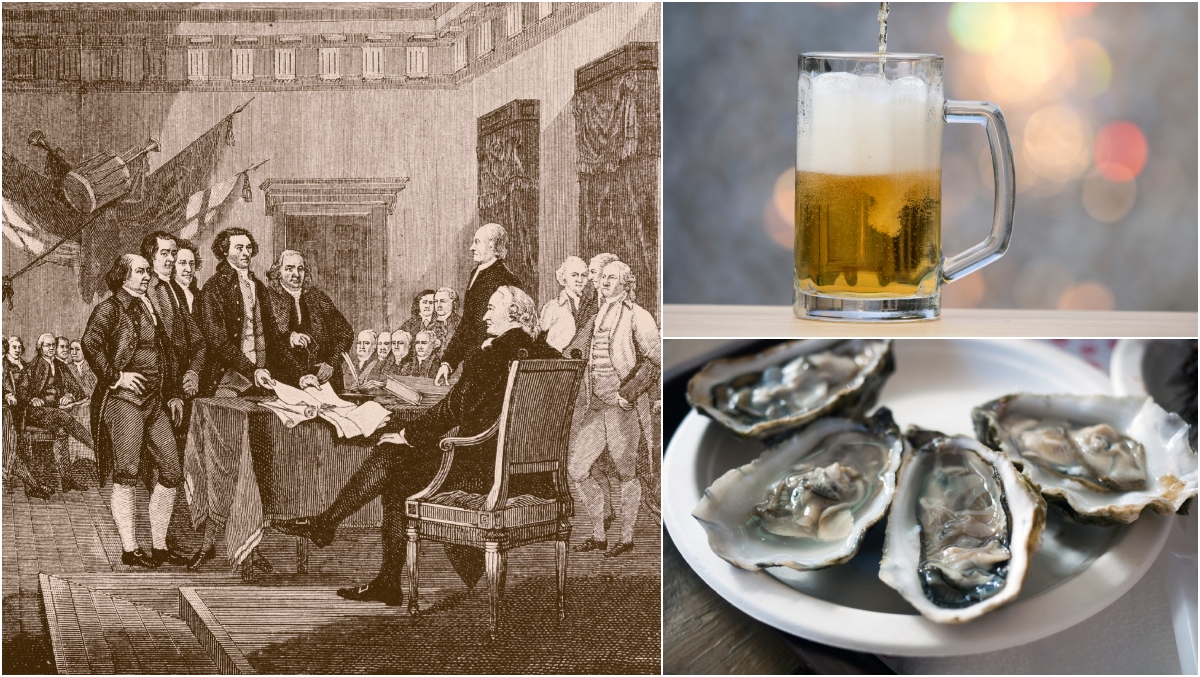 Forget Hot Dogs And Burgers, Apparently The Founding Fathers Celebrated Independence With Booze, Oysters