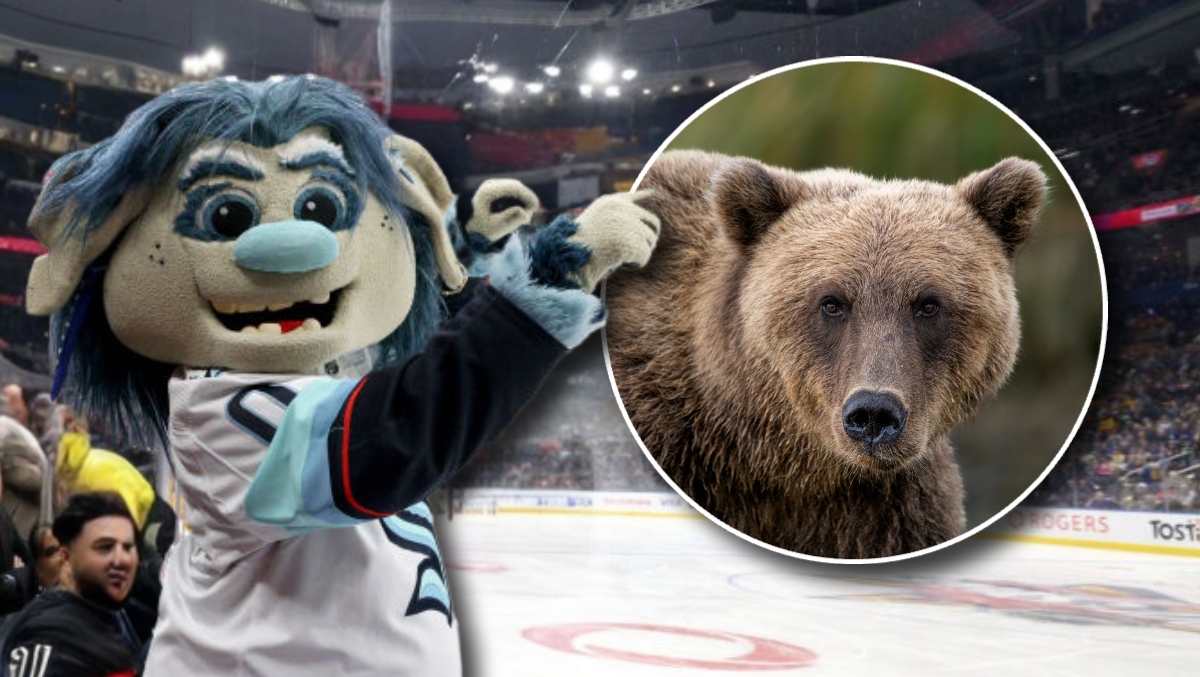 Seattle Kraken Mascot Buoy Charged by Bear During Alaska Fishing Trip
