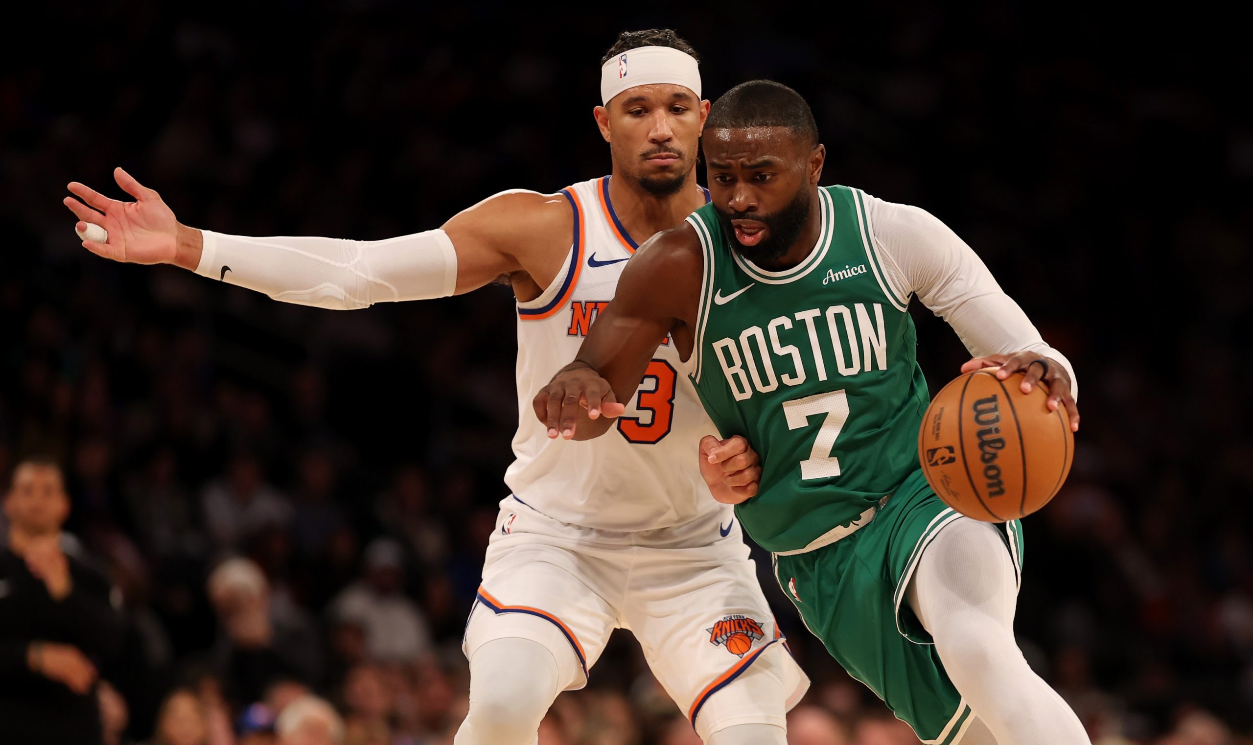 Jaylen Brown's Painted Hairline Stains Knicks Jersey in Viral NBA Moment