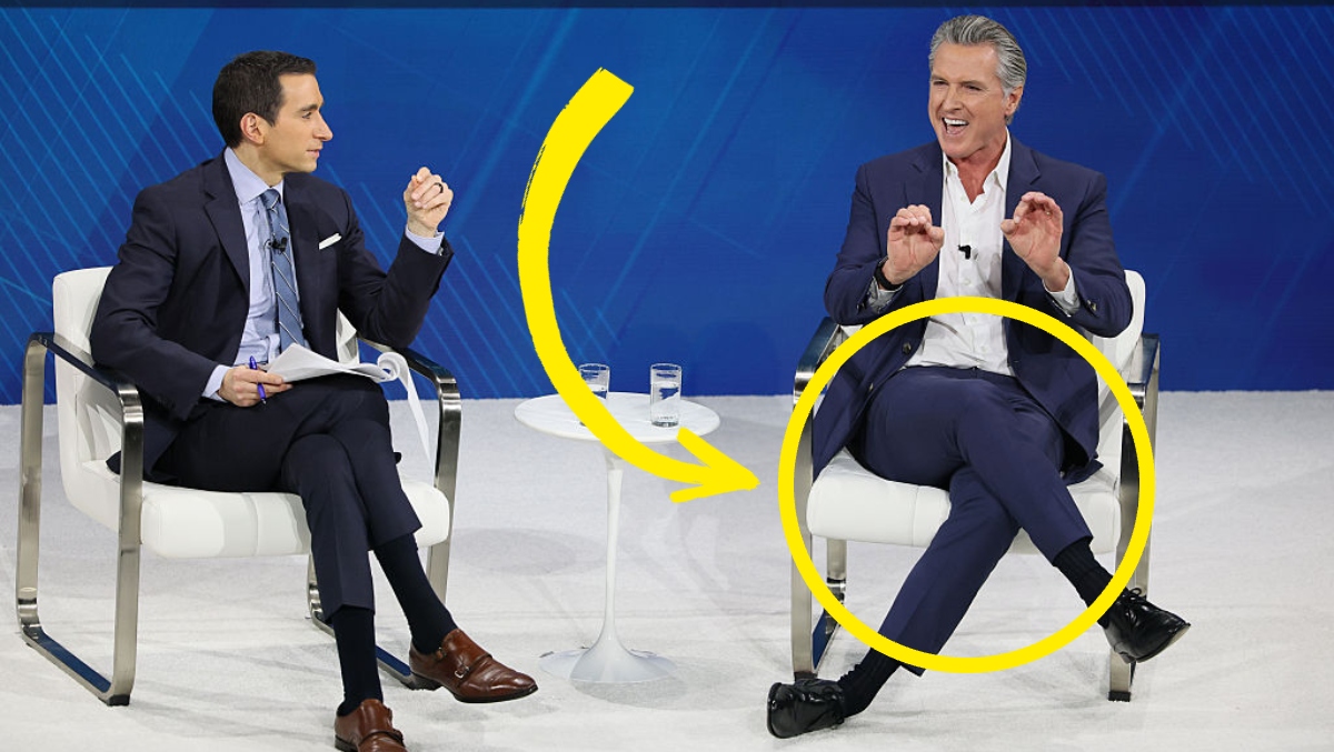The Internet Can't Stop Goofing On Gavin Newsom's Manhood-Crushing Way Of Sitting