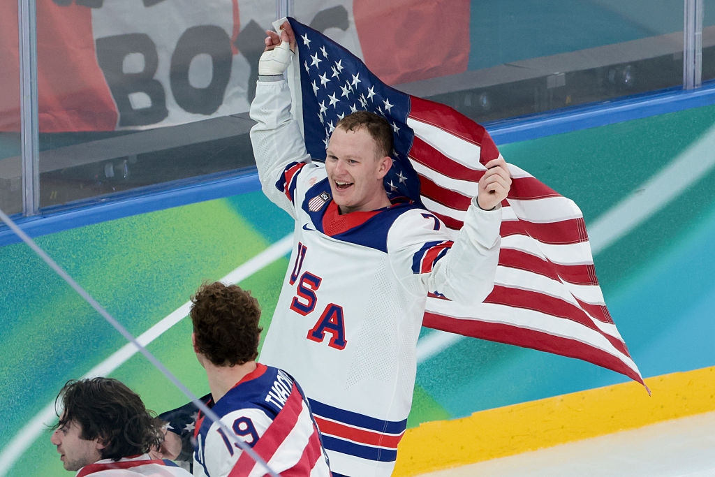 “Outrage! Team USA Hero Brady Tkachuk Faces Backlash for Innocent Chuckle at Criticizing Trump”