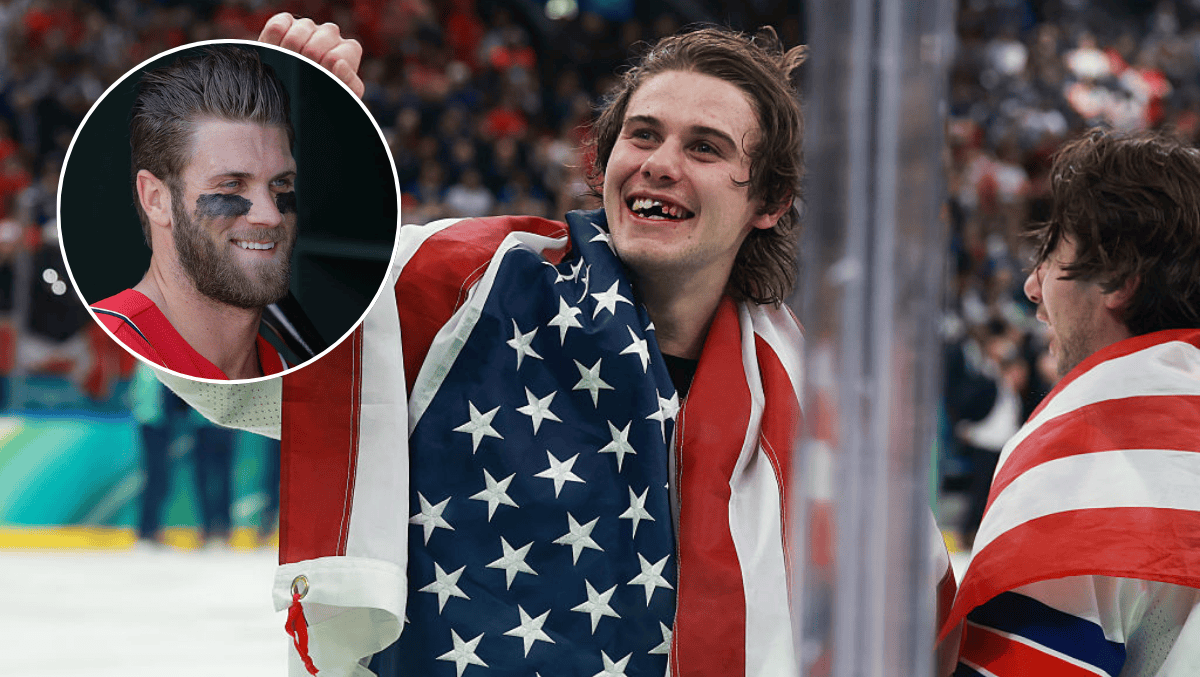 Bryce Harper Was Feeling Extra Patriotic After USA Hockey Team Took Home The Gold